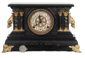 E. Ingraham black mantle, "Adrian", ca 1905. — Antique Clocks Price Guide