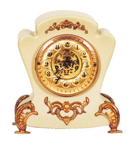 Waterbury Clock Co., enameled iron case "Whitlow", ca 1893. — Antique Clocks Price Guide