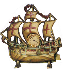 The Lux Mfg. Co. sailing ship with clock. — Antique Clocks Price Guide