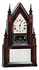 Elisha Manross sharp gothic steeple clock with 8 day strap frame, rare movement.
