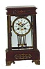 French crystal regulator in a case style almost never seen, mahogany base and top.