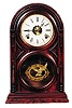 Atkins Clock Co. round top shelf clock, ca 1859.