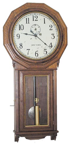 B&O Railroad clock. Stamped on the door "B&O 165". Case is Seth Thomas Clock Co. "Regulator No.3"., ca 1886. — Antique Clocks Price Guide