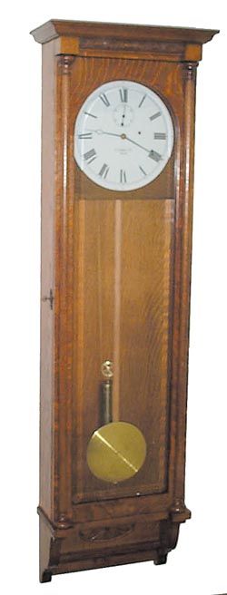E. Howard & Co. wall regulator. A large, time only, "Howard & Davis, Boston 1358", signed movement. — Antique Clocks Price Guide