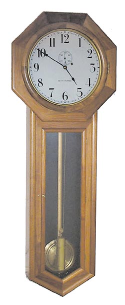 Seth Thomas Clock Co. "Regulator No.18". A contemporary clock made as a copy of the ca1909 poplar model No.18. — Antique Clocks Price Guide