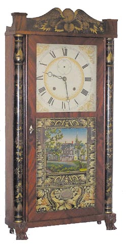 Eli Terry & Sons Column & Splat shelf clock, ca 1828-1830. — Antique Clocks Price Guide