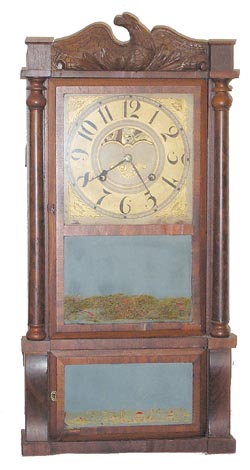 Birge, Mallory & Co. Bristol, Co., column and splat clock, ca 1837-1843. — Antique Clocks Price Guide