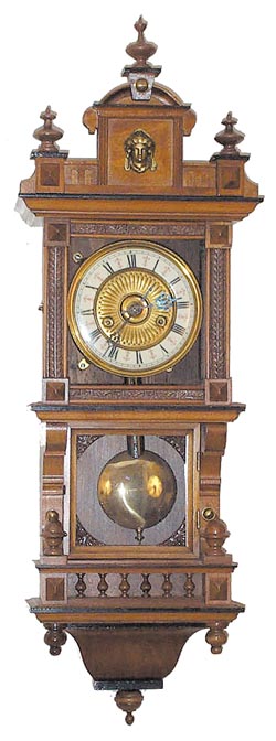 German open well hanging clock by HAC, No. 911, c. 1900 — Antique Clocks Price Guide