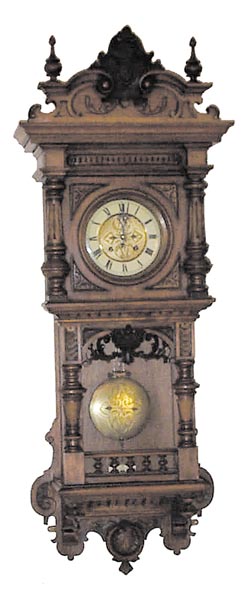 "Mann", German wall regulator in the Alt Deutch style, beautifully cleaned and polished. — Antique Clocks Price Guide