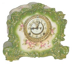 Ansonia Clock Co., porcelain clock, "Record", ca 1901. — Antique Clocks Price Guide