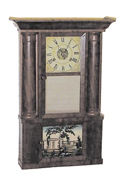 Miniature or Empire style Hollow Column shelf clock; H. Welton & Co., Terryville, Conn, ca 1839-1845 — Antique Clocks Price Guide