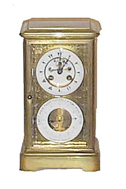 Rare French crystal regulator with Aneroid Barometer. — Antique Clocks Price Guide