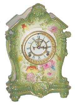 Ansonia Clock Co. Royal Bonn porcelain clock, "LaTosca", ca 1904. — Antique Clocks Price Guide