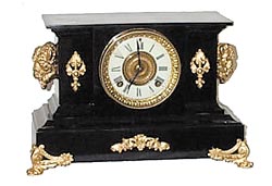 Ansonia Clock Co., enameled iron clock, "Brandon", ca 1904. — Antique Clocks Price Guide
