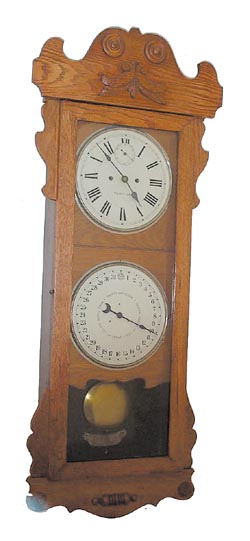 New Haven Clock Co., 30 day wall calendar, "Rutland", ca 1895 or 1914. — Antique Clocks Price Guide