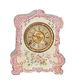 Ansonia Clock Co. Royal Bonn porcelain case, "Tecumseh", ca 1904. — Antique Clocks Price Guide