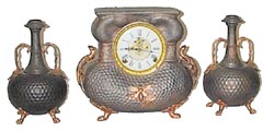 Rare Mueller's 3 piece garniture set. — Antique Clocks Price Guide