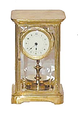 Miniature disc pendulum, only 8 inches high. — Antique Clocks Price Guide