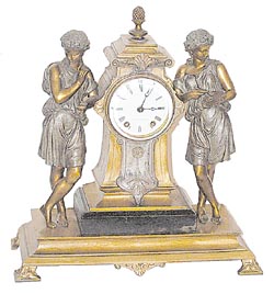 Seth Thomas & Sons figure clock, "No. 8055", ca 1877, the "Artist and Musician". — Antique Clocks Price Guide