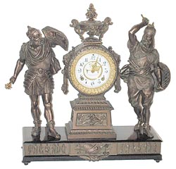 Ansonia Clock Co. figure clock, the "Combatants", ca 1894. — Antique Clocks Price Guide