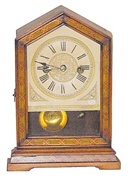 German miniature shelf clock, — Antique Clocks Price Guide
