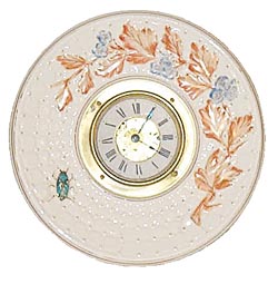 Faience Ware, New Haven plate clock, with Floral Ornamentation, ca 1885. — Antique Clocks Price Guide
