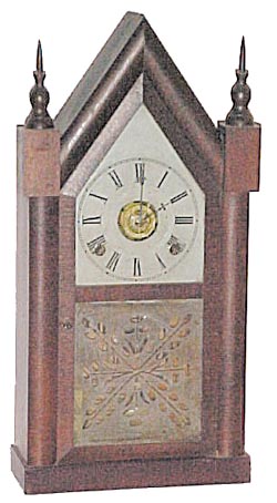 Atkins Clock Co., Bristol, Conn. steeple clock, ca 1863. — Antique Clocks Price Guide