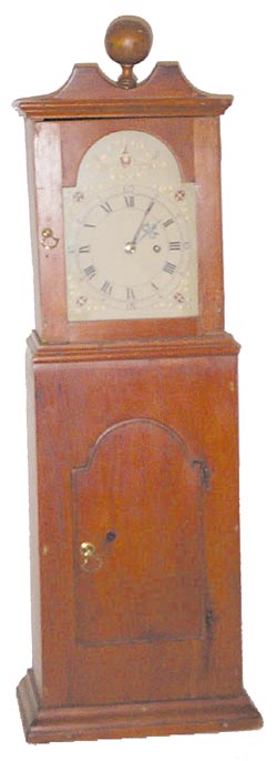 Maine Shelf Clock, ca 1810, attributed to Paul Rogers of Berwich, Maine, and made in the style of the more expensive Massachusetts shelf clocks of that period. — Antique Clocks Price Guide