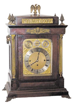 English 8 bell bracket clock, ca 1900, or could be German (W&H) made for the English market. — Antique Clocks Price Guide