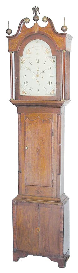English tall clock, ca 1815, by William Cooper, Hamilton — Antique Clocks Price Guide