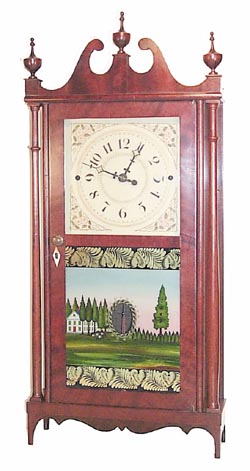 Erastus Hodges, Very Rare, Pillar & Scroll, ca 1825. — Antique Clocks Price Guide