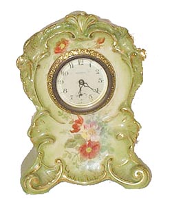 Ansonia Clock Co. porcelain clock, the "Actor", ca 1904. — Antique Clocks Price Guide