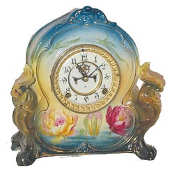 Ansonia Clock Co. "La Charny", a Royal Bonn clock, ca early 1900's. — Antique Clocks Price Guide