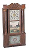 Hollow Column clock made by "Elisha Manross, Bristol, Conn", ca 1843-1853.