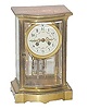 French bow front crystal regulator, ripple beading around the top and base.