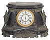 Ansonia Clock Co. enameled iron case, "Pompeii", ca 1904.