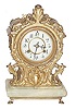 Waterbury Clock Co. metal cased clock on a green onyx base, ca 1906.
