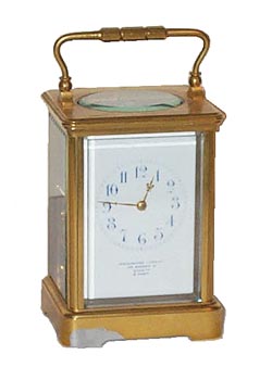 French carriage clock, 8 day time and strike. — Antique Clocks Price Guide