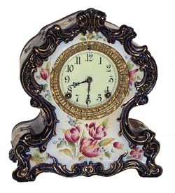 Ansonia Clock Co. porcelain case, "Waco", ca 1901. — Antique Clocks Price Guide