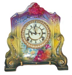 Ansonia Clock Co. porcelain cased clock, "LaCannes" Ca 1904. — Antique Clocks Price Guide