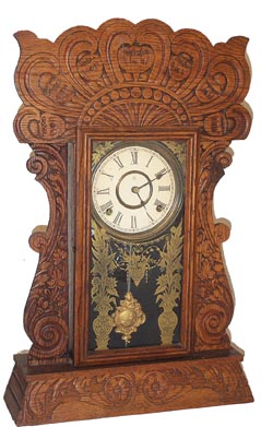 Wm. L. Gilbert Clock Co. oak kitchen clock, one of the "Author Sets, Pattern No. 160", ca 1913. — Antique Clocks Price Guide