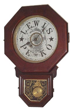 Lewis and Co. New Haven, Conn. This case was made by the New Haven Clock Co. and is ca 1886 or thereabouts. — Antique Clocks Price Guide