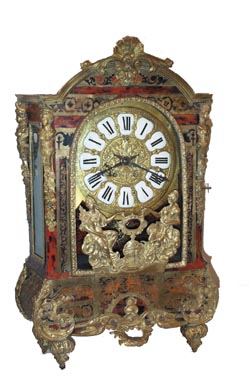 French 19th Century red tortoise shell and boulle shelf clock. — Antique Clocks Price Guide