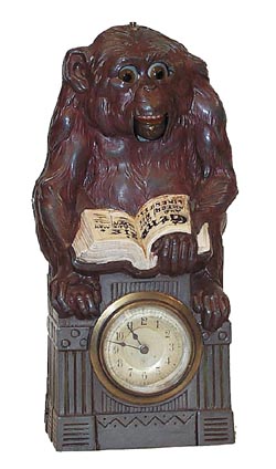 Junghans, Germany, animated iron clock called, "Monkey Business". — Antique Clocks Price Guide