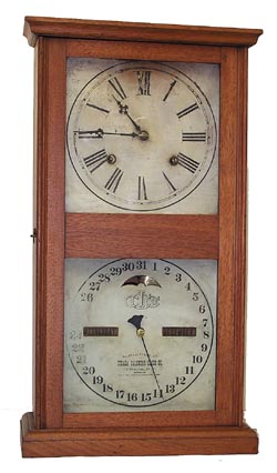 Ithaca Calendar Clock Co. calendar clock, "No. 10 Farmers", ca 1874. — Antique Clocks Price Guide