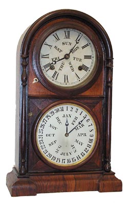 Welch, Spring and Co., Forestville, Conn. shelf calendar, "Italian No. 3", ca 1874. — Antique Clocks Price Guide