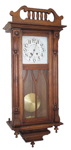 French box clock, 8 day, rod strike. Silver dial painted for 12 and 24 hours. — Antique Clocks Price Guide