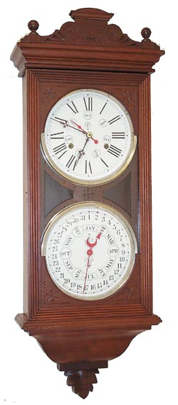 New Haven Clock Co. calendar clock, "Register", ca 1880. — Antique Clocks Price Guide
