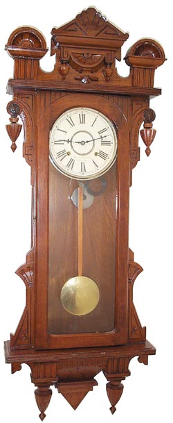 Wm. L. Gilbert Clock Co. hanging, "Itasca", ca 1881. — Antique Clocks Price Guide