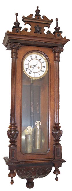 Early miniature Vienna, 2 weights, only 36 inches high. — Antique Clocks Price Guide
